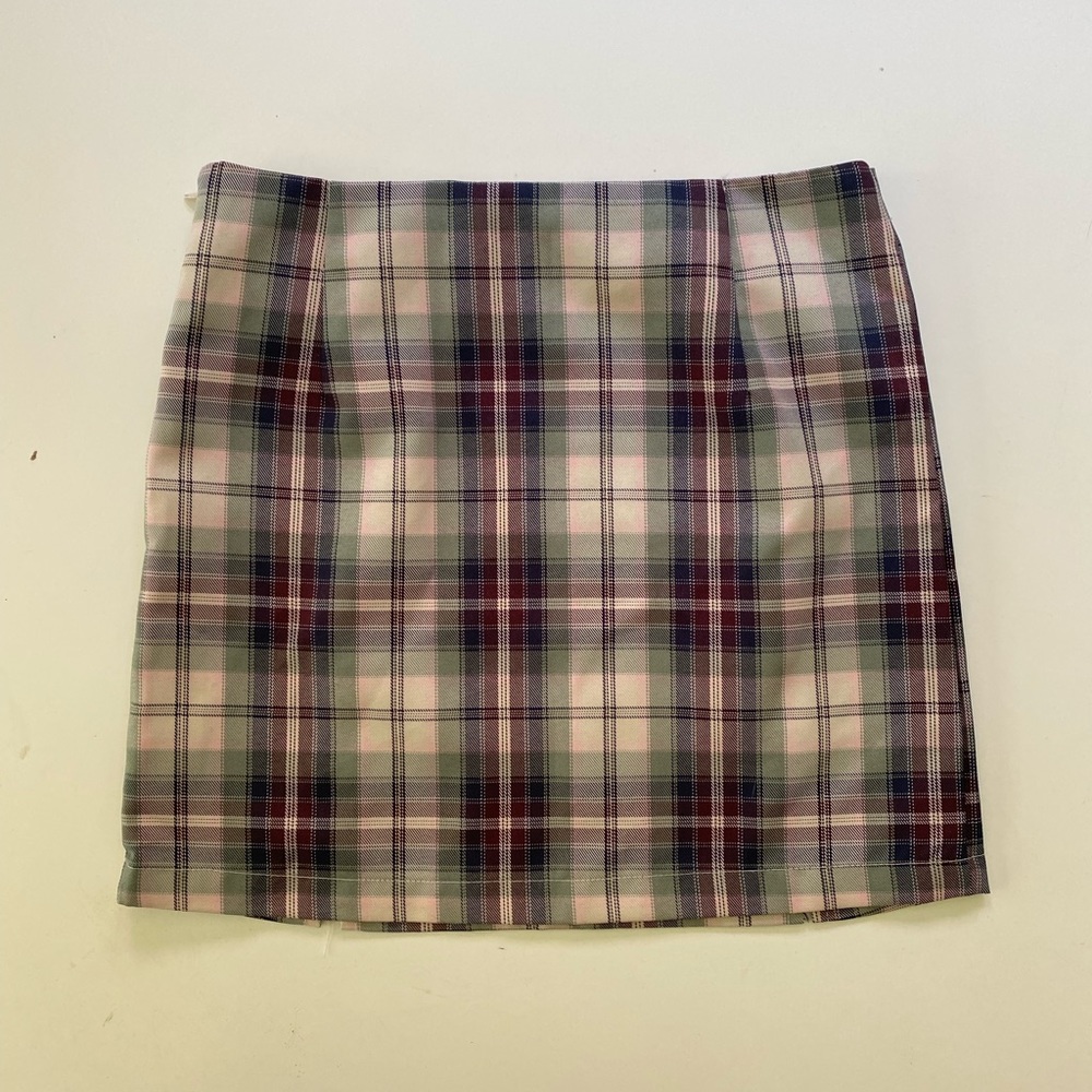 Francesca’s Blue Purple Plaid Skirt